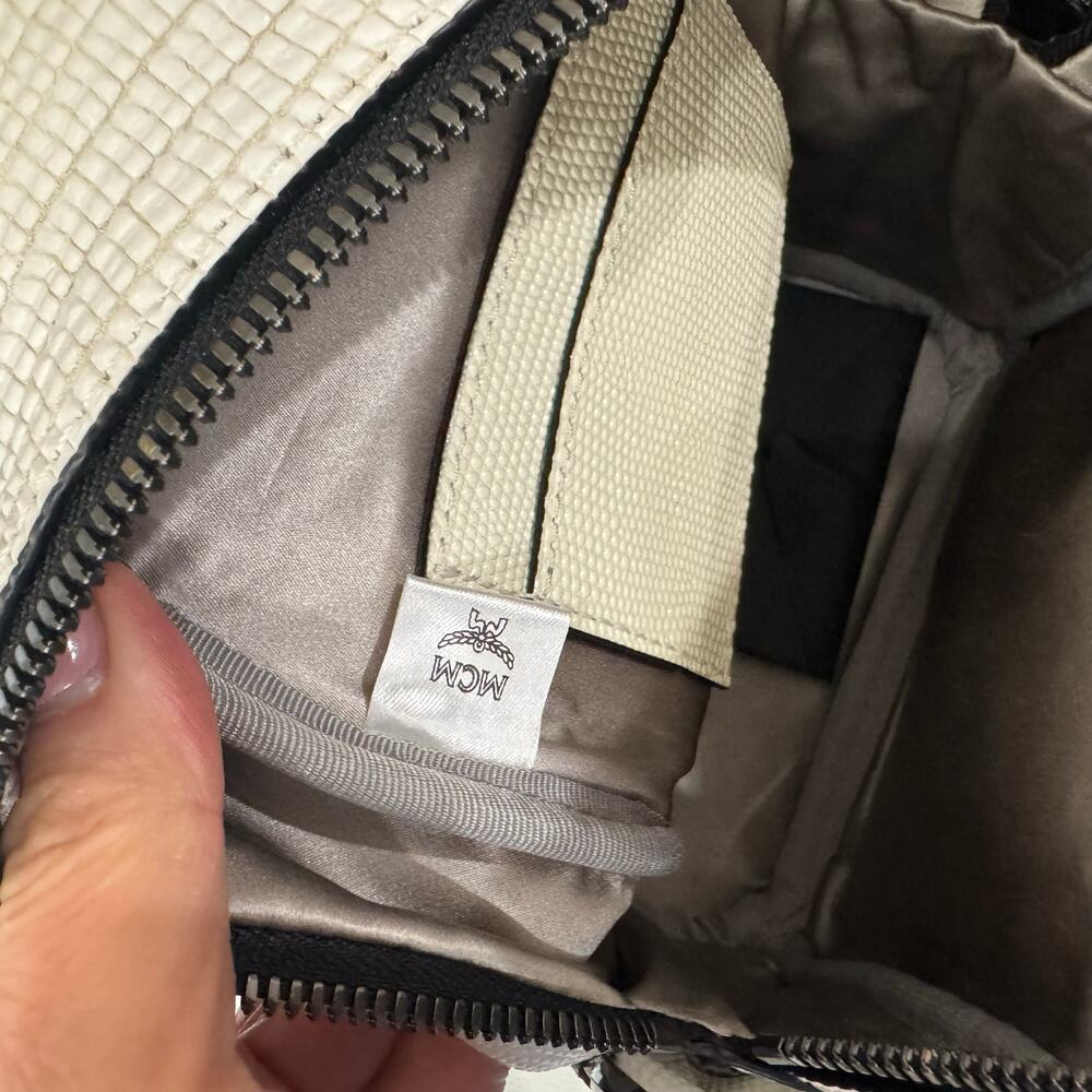 RARE MCM Swarovski Crocodile Leather Mini Backpack White NWOT - Picture 10 of 11